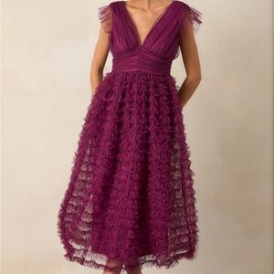 Chic Plum Midi Dress
